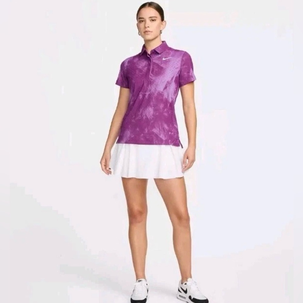 Nike Women's Victory Dri-FIT Purple Print Short-Sleeve Golf Polo Size XS NWT